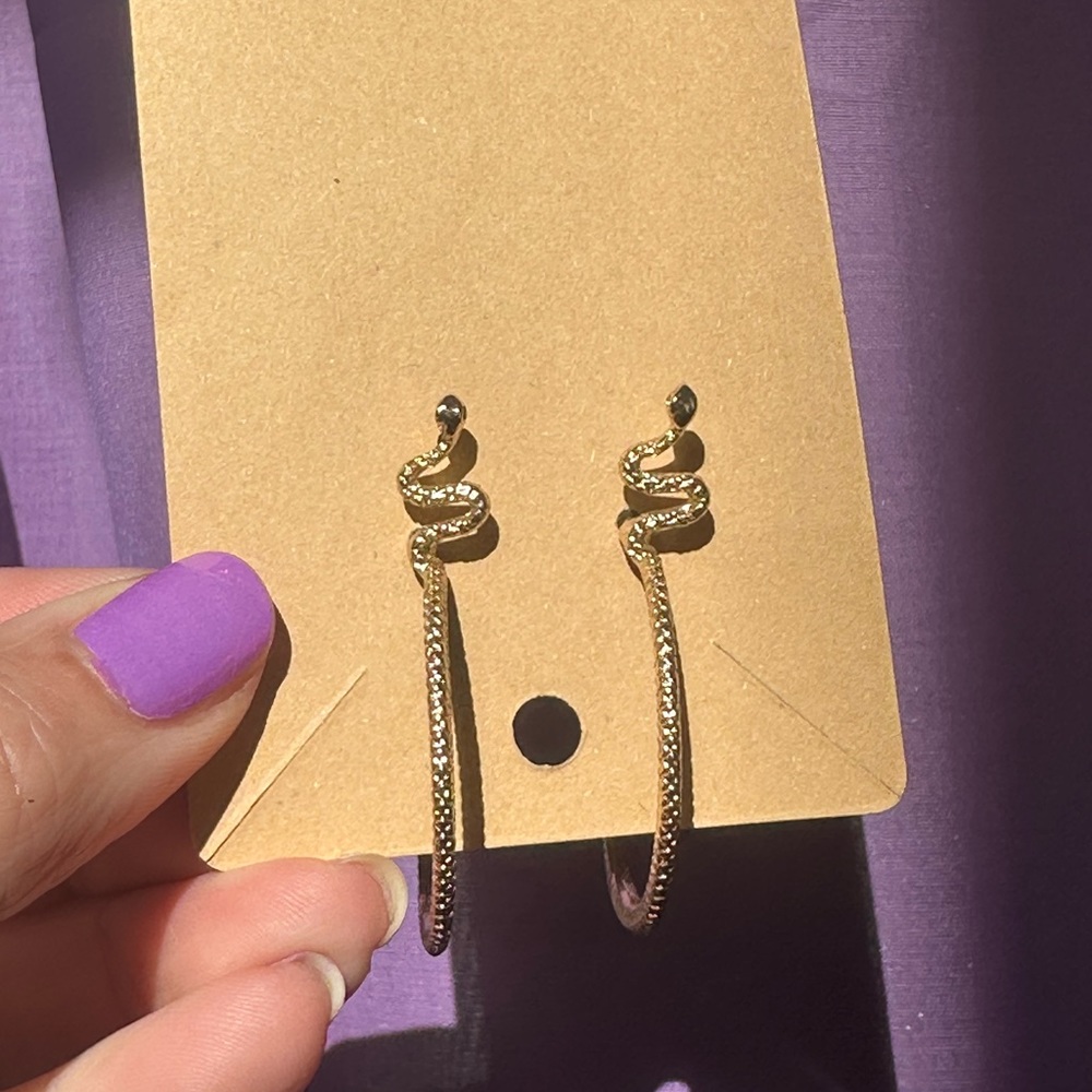 Snake stud hoop earrings (fashion jewelry)